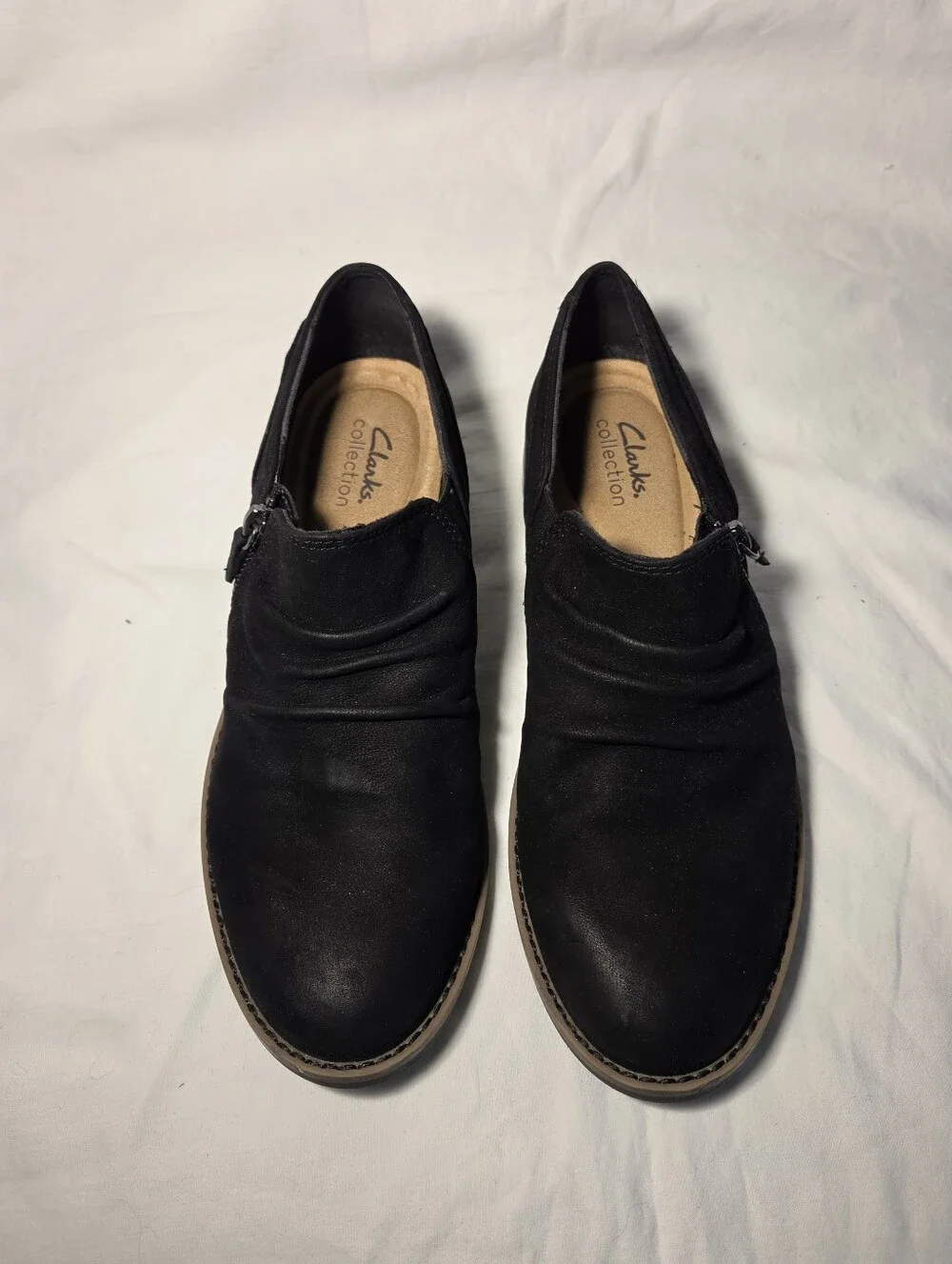 Clarks Camzin Pace Black Suede Loafers 9M